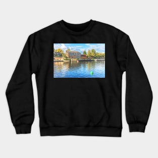 The Thames At Wallingford Impressionist Style Crewneck Sweatshirt